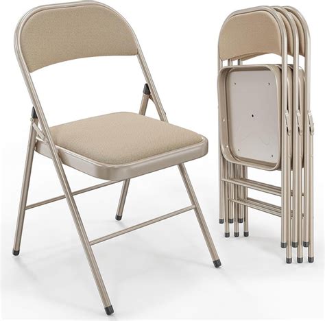 VINGLI 350 lbs Folding Chairs with Padded Seats